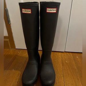 Hunter rain boots knee high